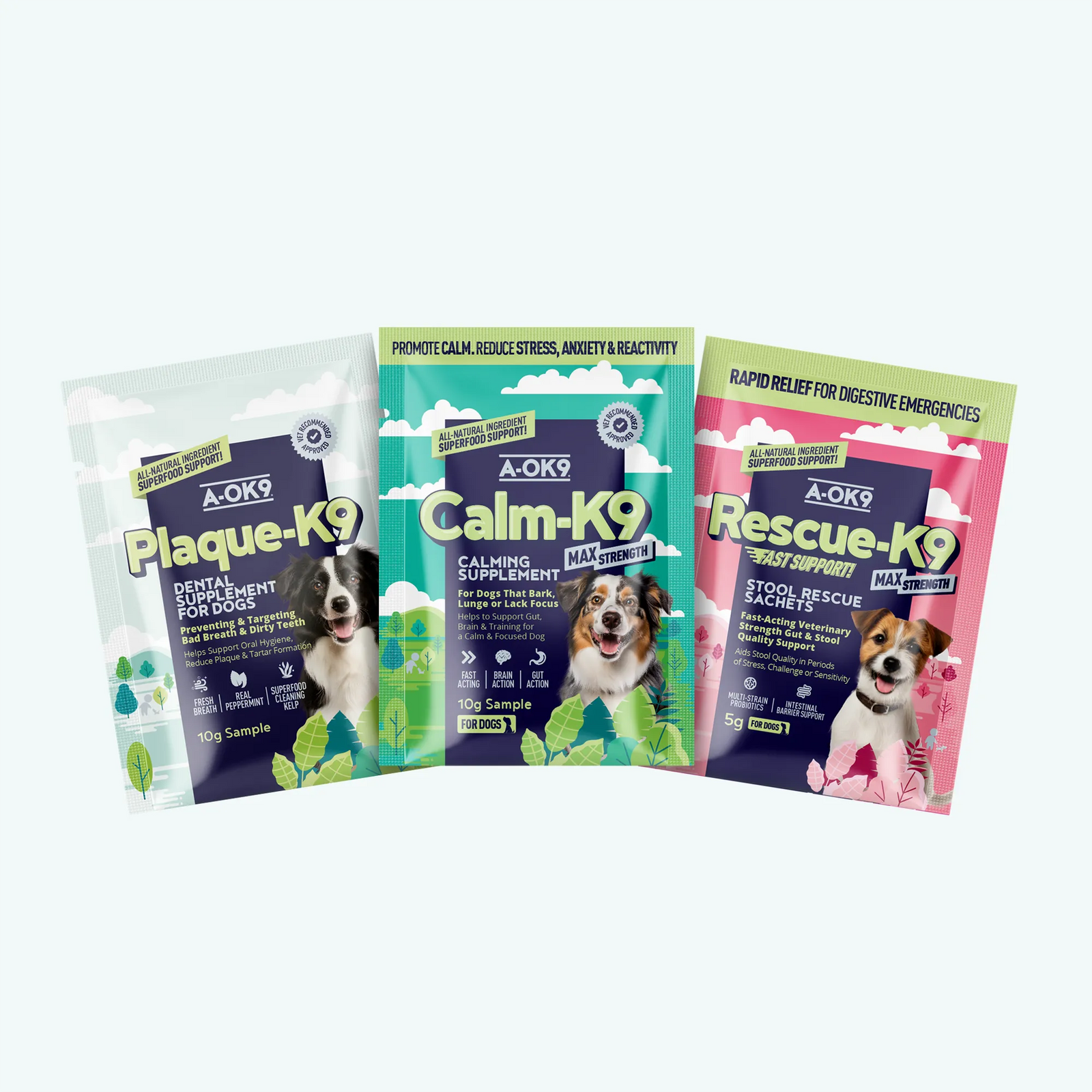 Sample Travel Pack [Calm-K9, Plaque-K9, Rescue-K9]