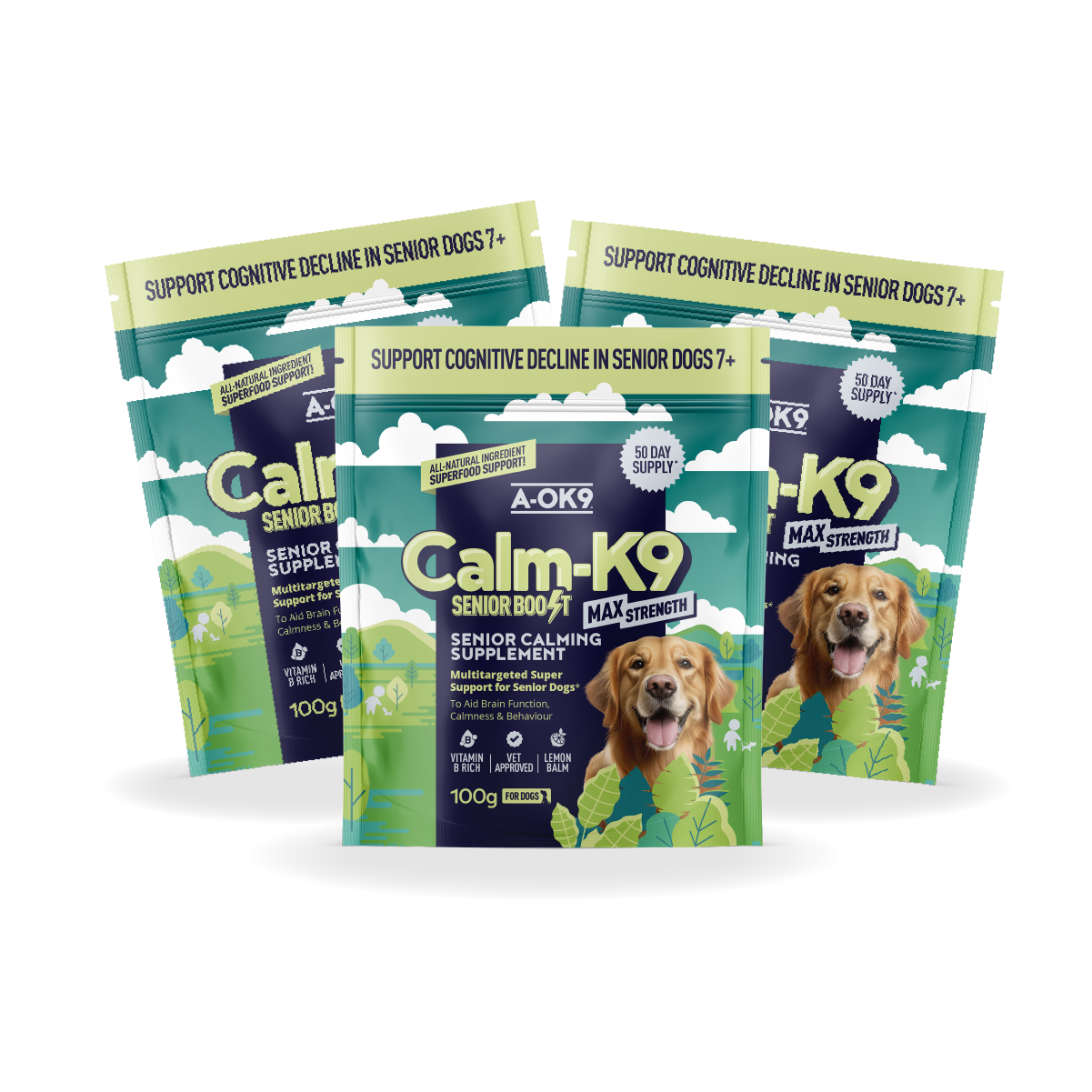Calm-K9 Max Strength Senior Boost Multibuy - 3 Pouches