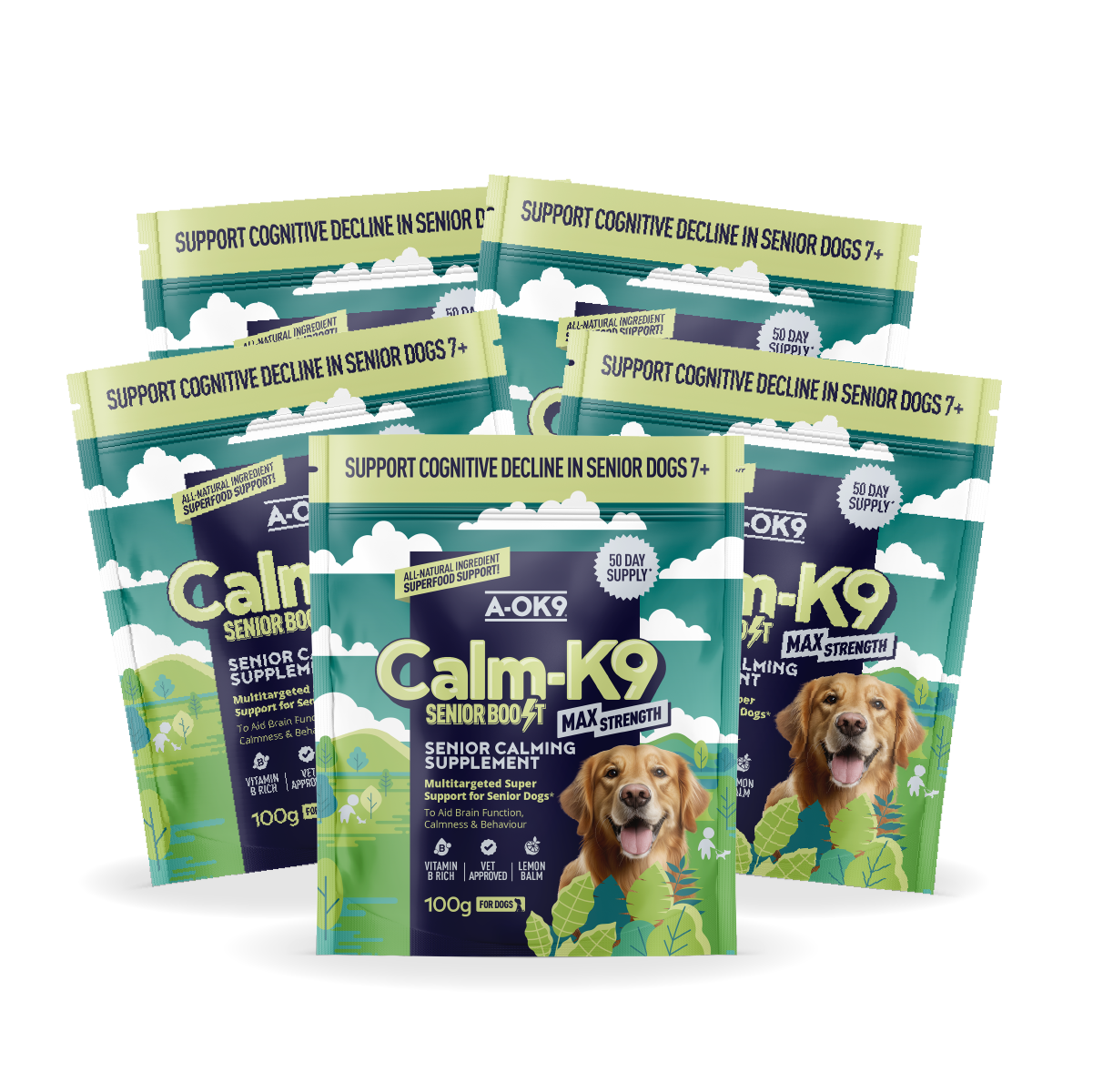 Calm-K9 Max Strength Senior Boost Multibuy - 5 Pouches