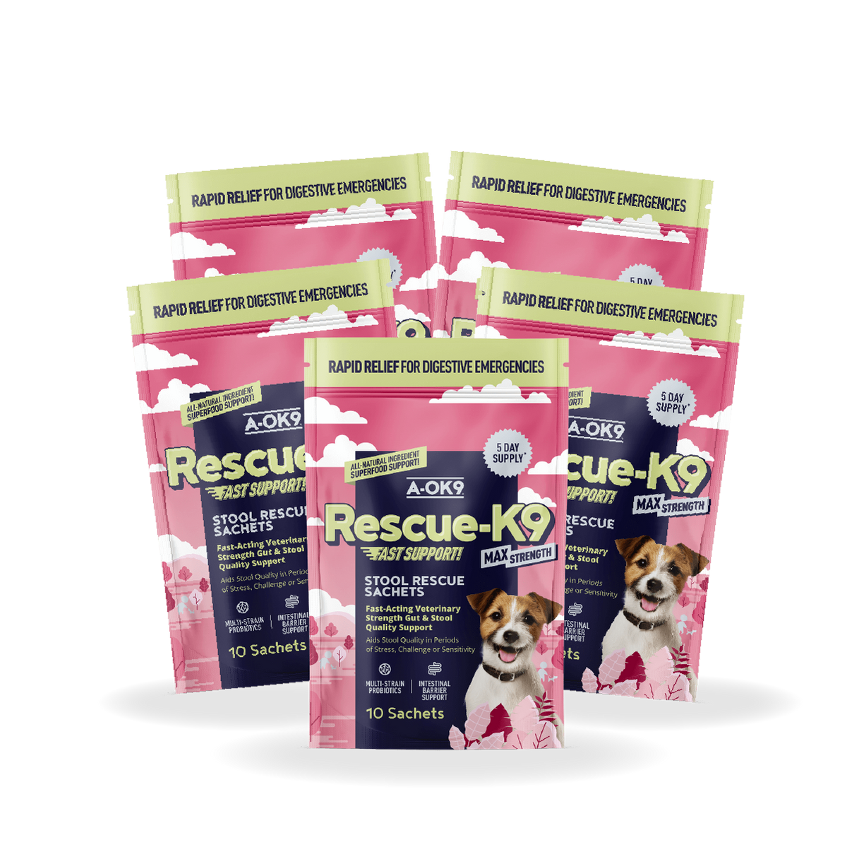 Rescue-K9 Max Strength: Pack of 10 Sachets - Multibuy - 5 Pack